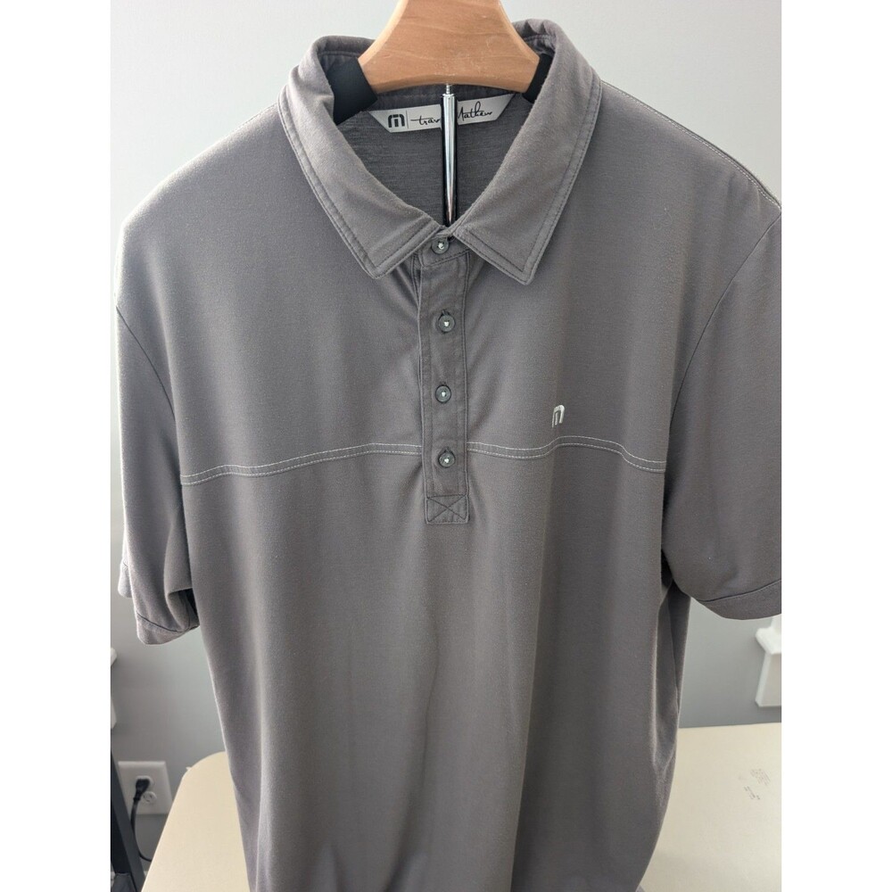 Travis Mathew Polo Shirt Mens Large Gray Short Sleeve Black Rock Country Club